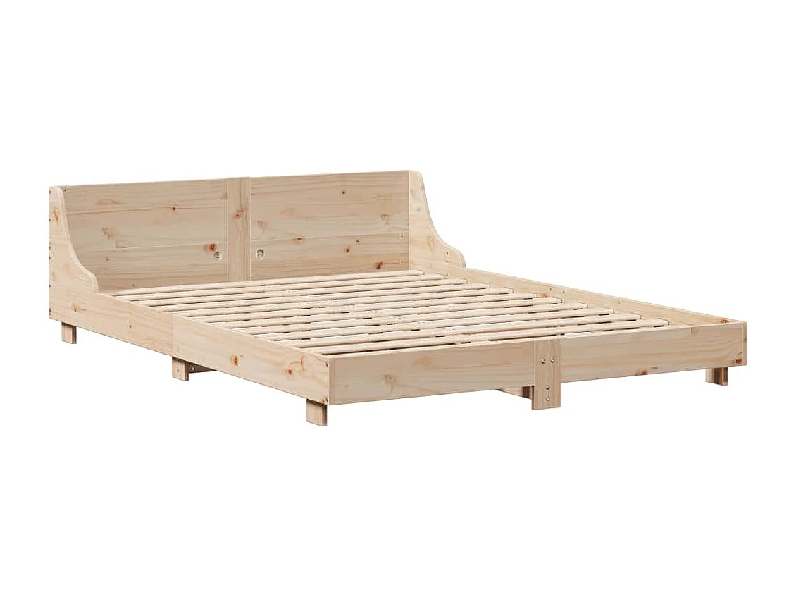 Estructura de cama sin colchón madera de pino maciza 120x200 cm
