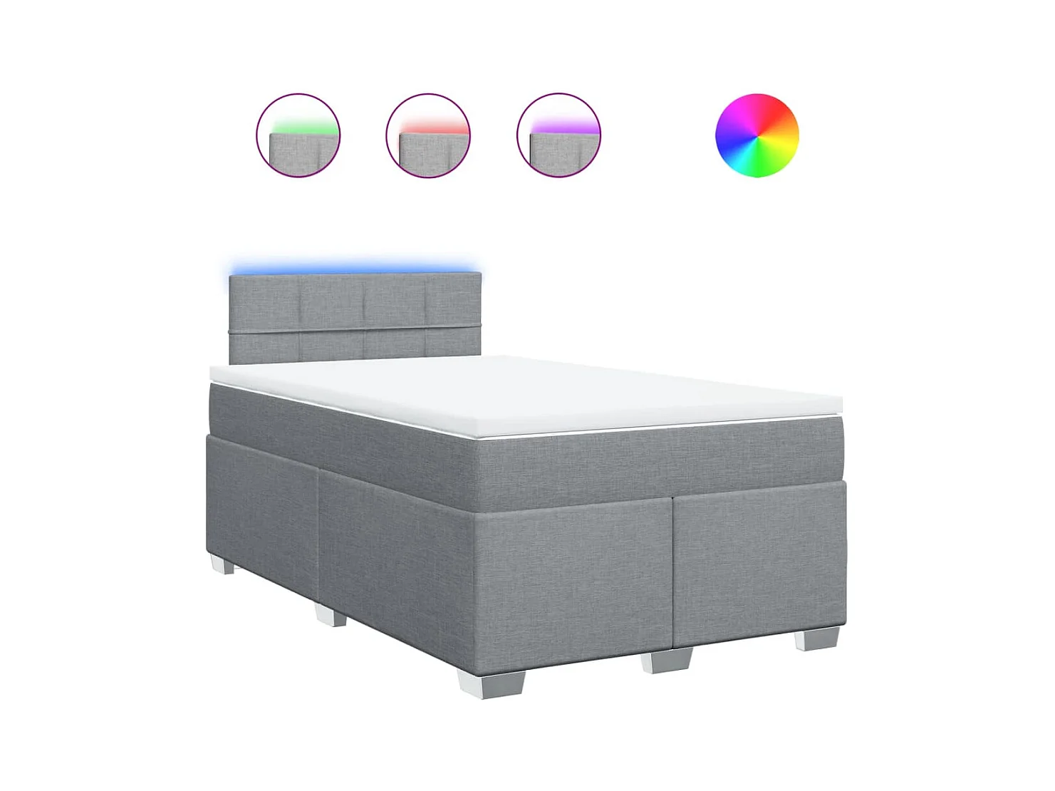 Boxspringbett mit Matratze Hellgrau 120x190 cm Stoff