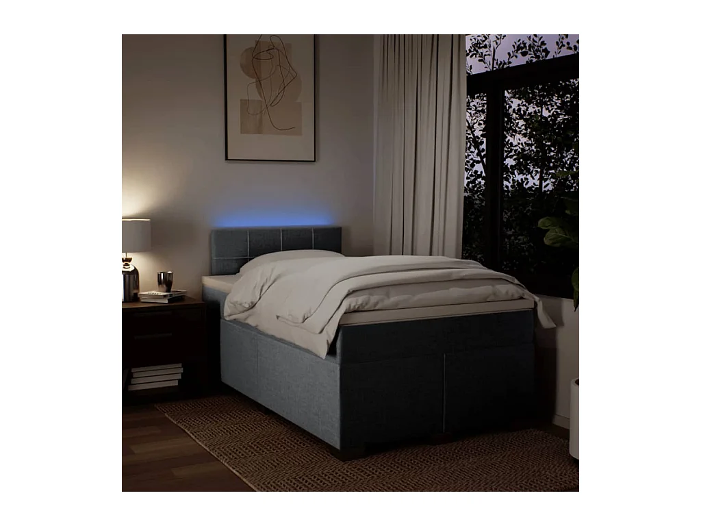 Boxspringbett mit Matratze Hellgrau 120x190 cm Stoff