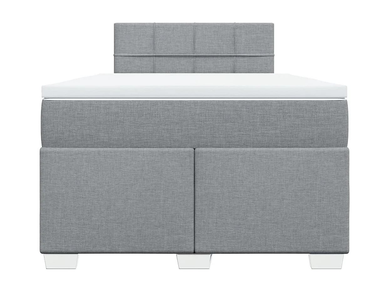 Boxspringbett mit Matratze Hellgrau 120x190 cm Stoff