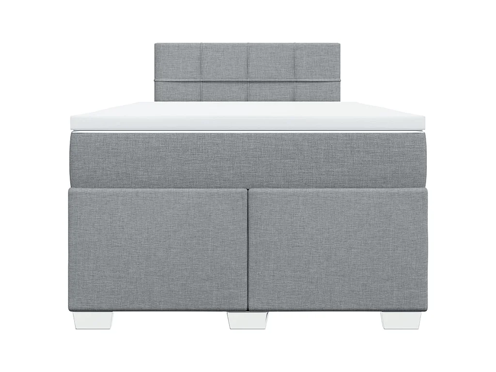Boxspringbett mit Matratze Hellgrau 120x190 cm Stoff