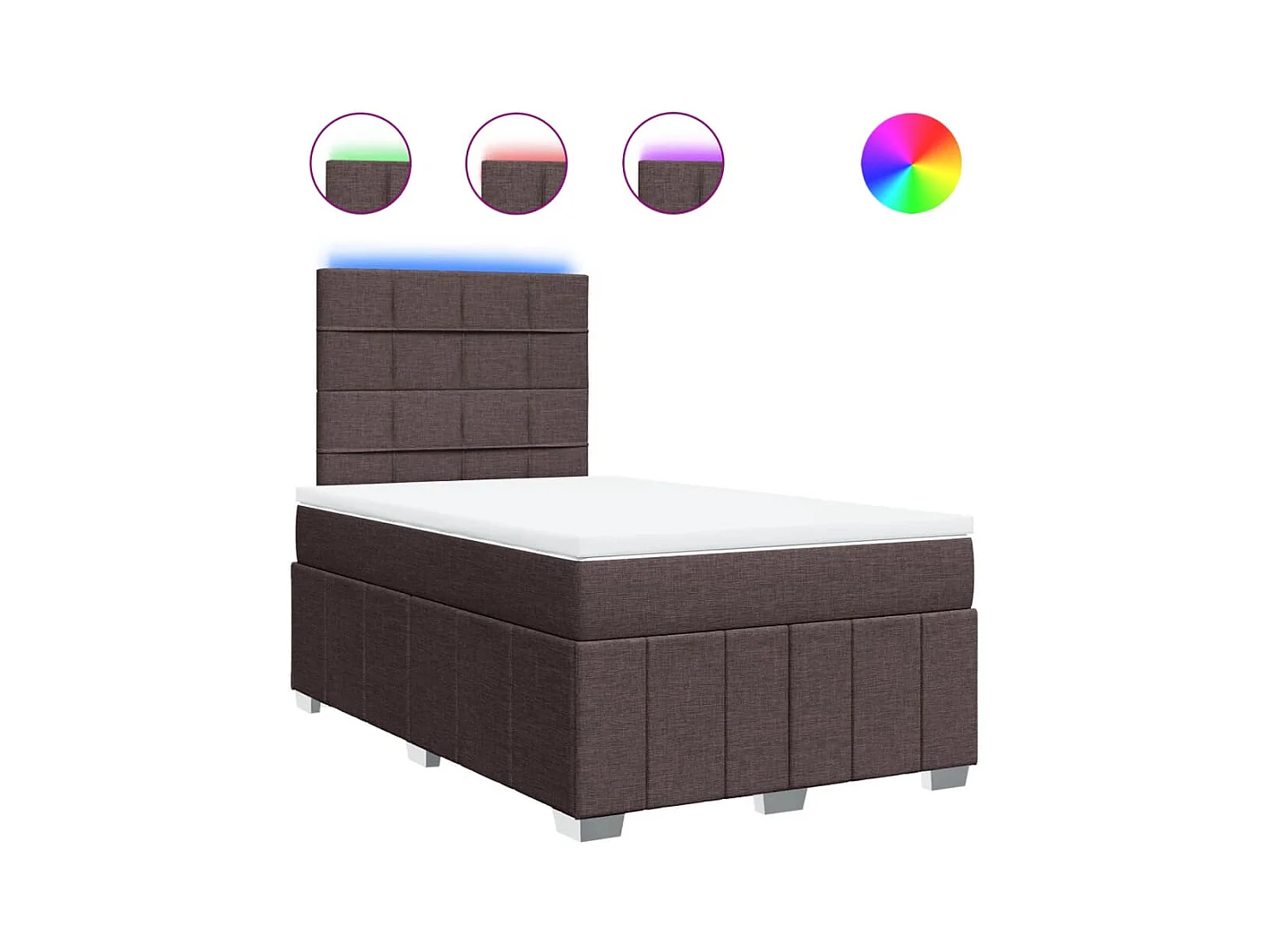 Boxspring met matras stof donkerbruin 120x200 cm