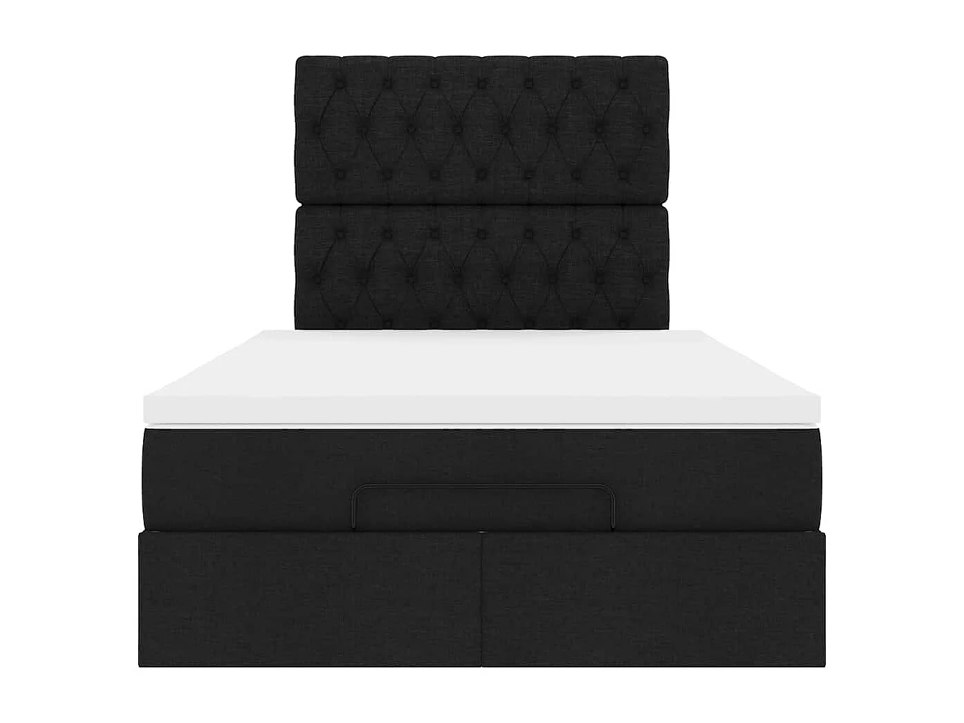 Cadre de lit ottoman avec matelas noir 120x190 cm tissu