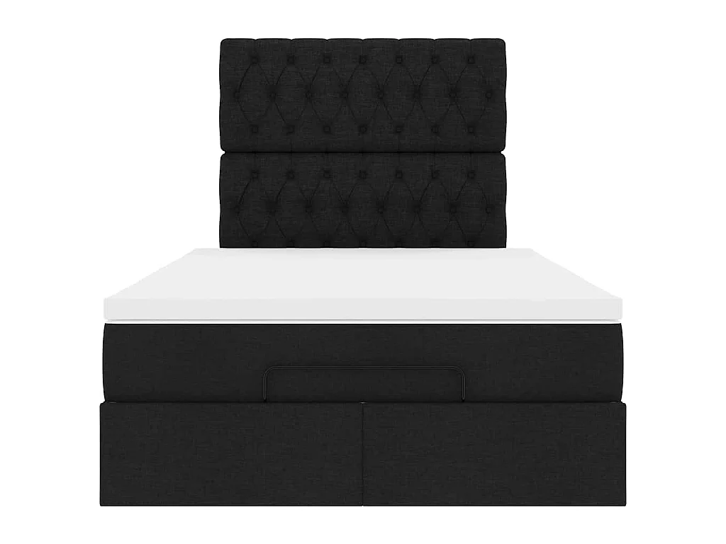 Ottoman-Bett mit Matratze Schwarz 120x190 cm Stoff