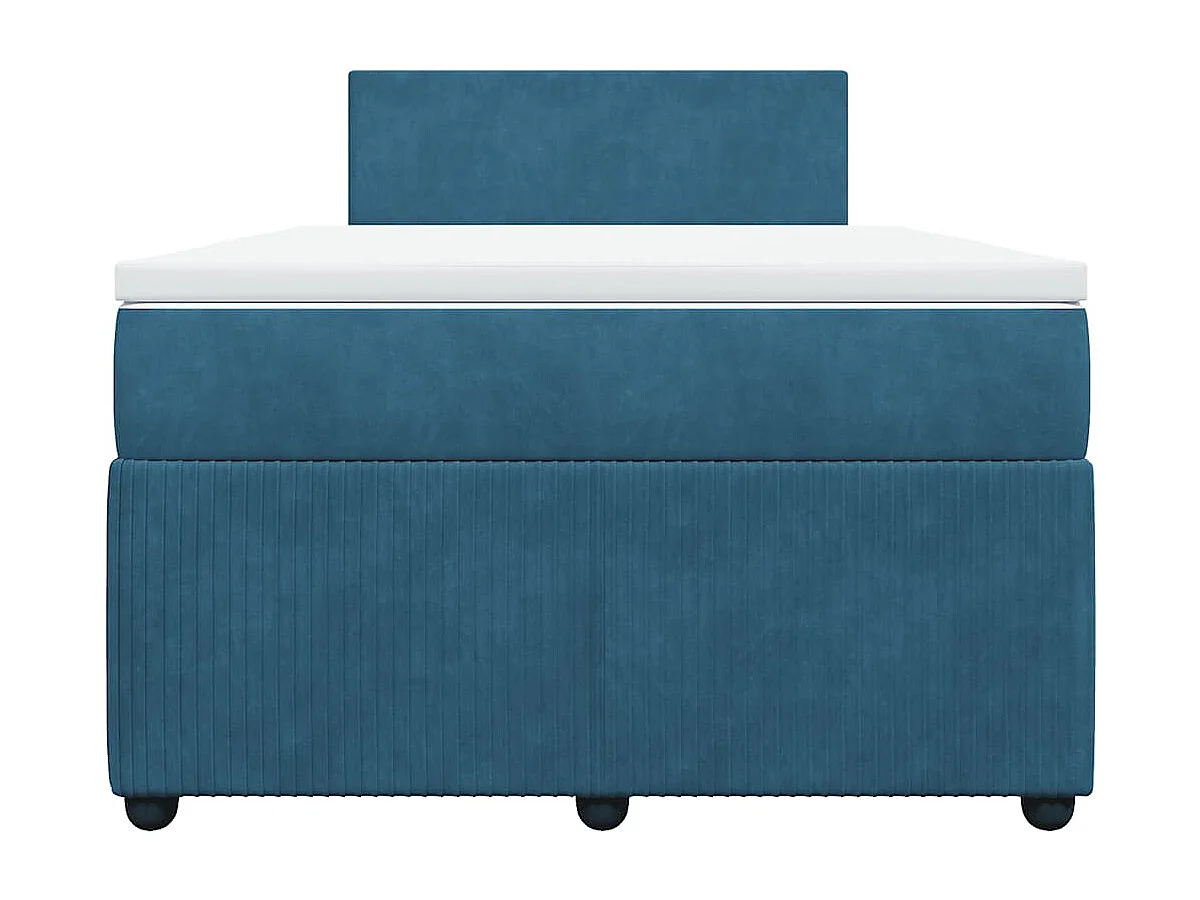Boxspringbett mit Matratze Blau 120x200 cm Samt