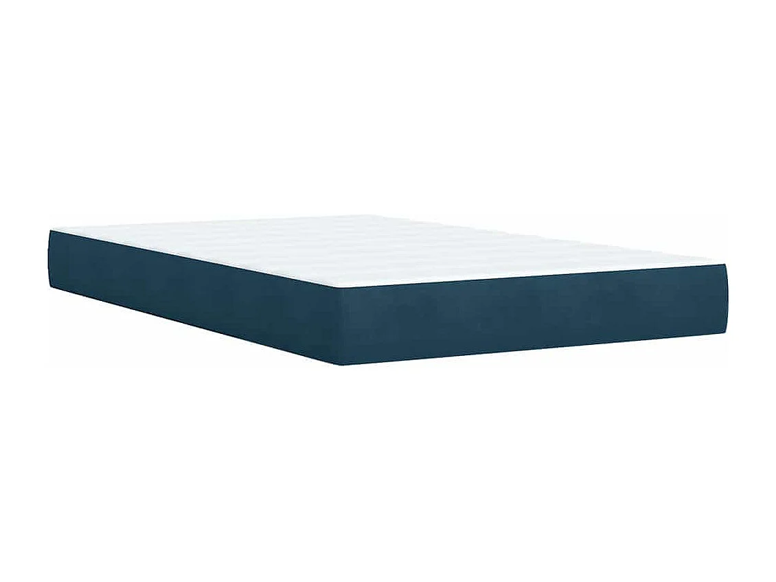 Boxspringbett mit Matratze Blau 120x200 cm Samt