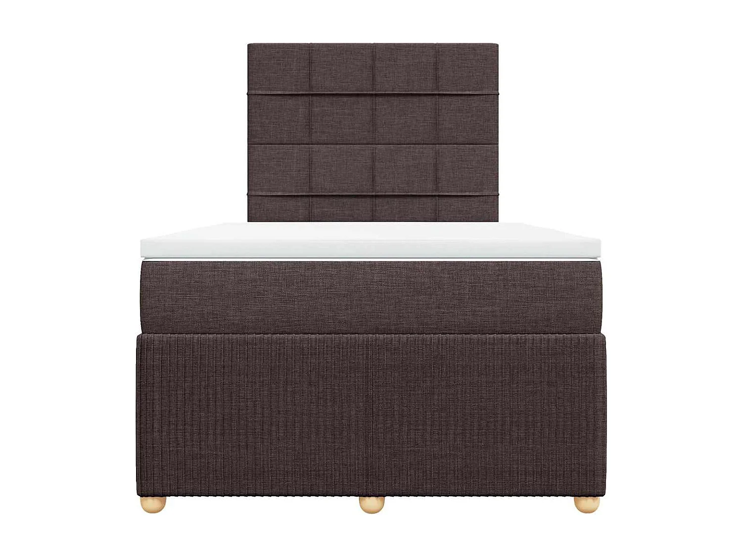 Sommier à lattes de lit et matelas marron foncé 120x190cm tissu