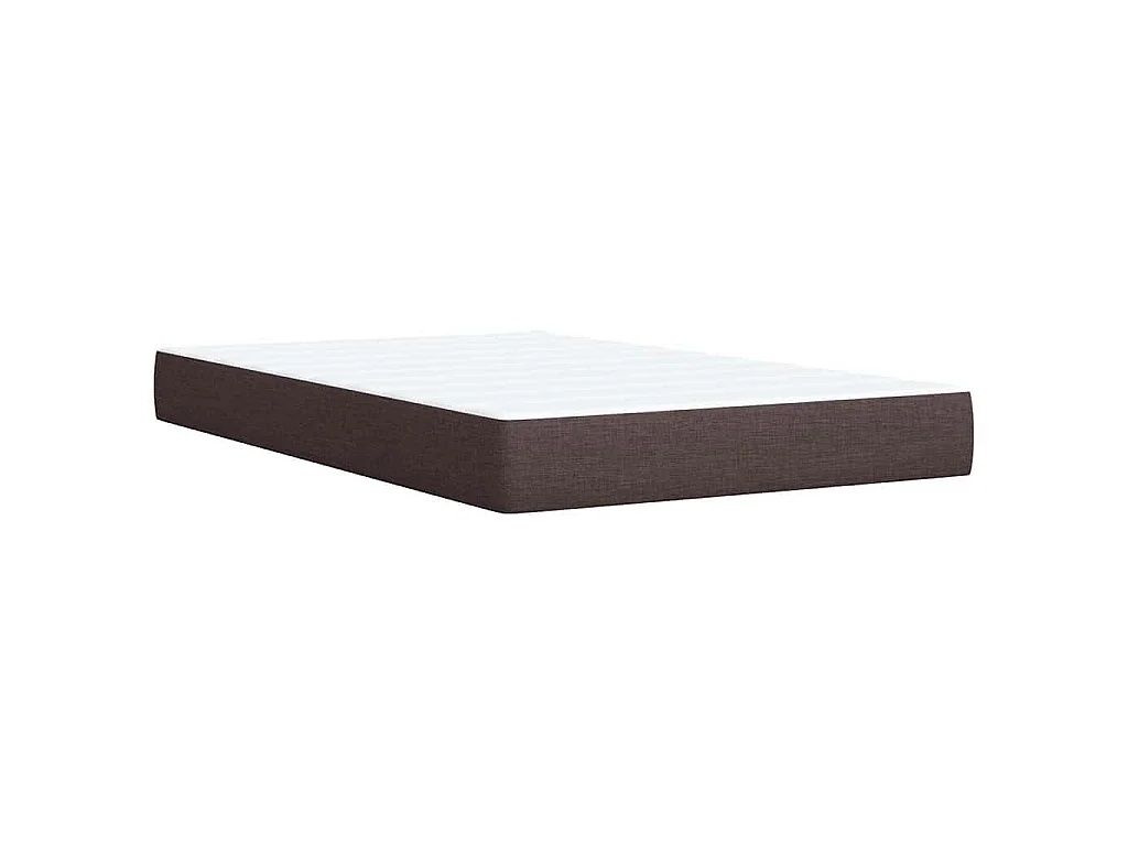 Cama box spring con colchón tela marrón oscuro 120x190 cm