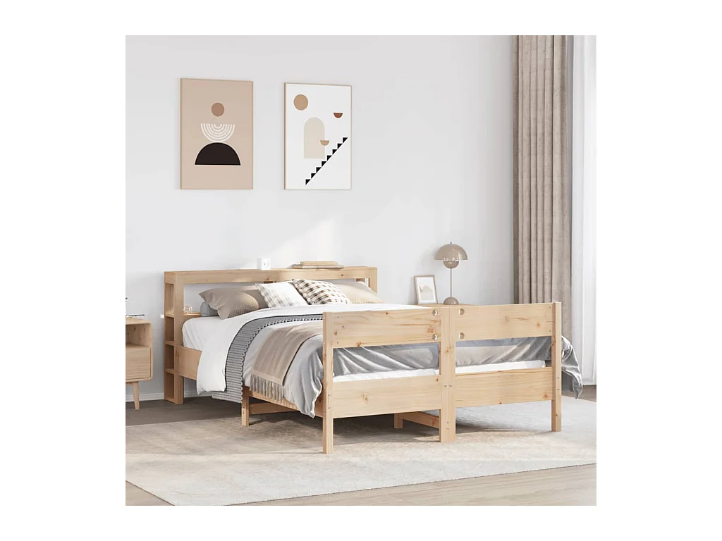 Cadre de lit sans matelas 120x200 cm bois de pin massif