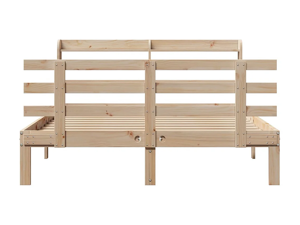 Bedframe met hoofdbord massief grenenhout 120x200 cm