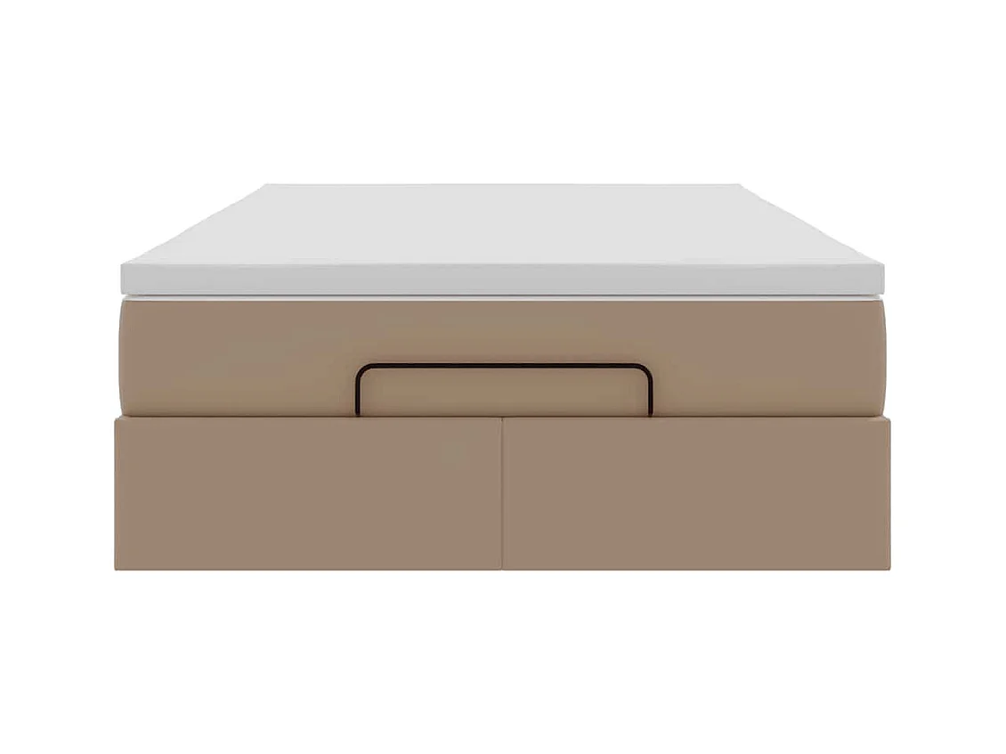 Ottoman-Bett mit Matratze Cappuccino-Braun 120x200cm Kunstleder