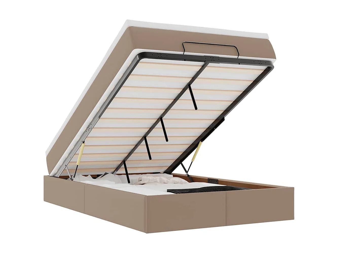 Estrutura de cama otomana com colchão cappucino 120x200 cm