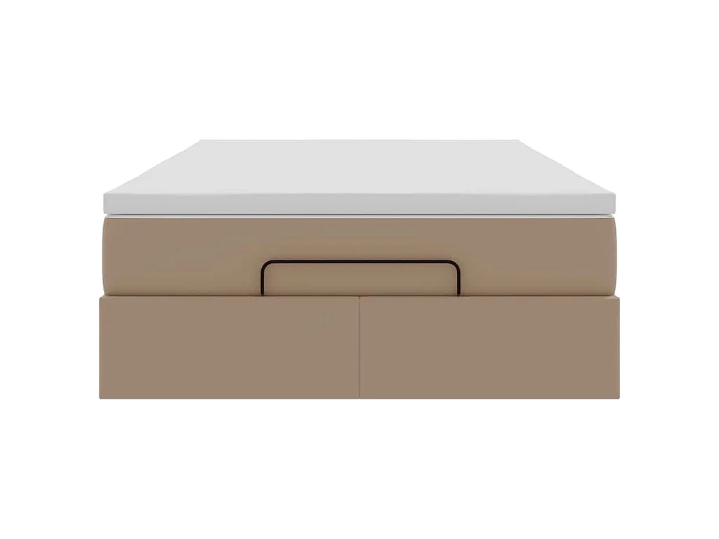 Estructura cama otomana colchón cappucino cuero sintético