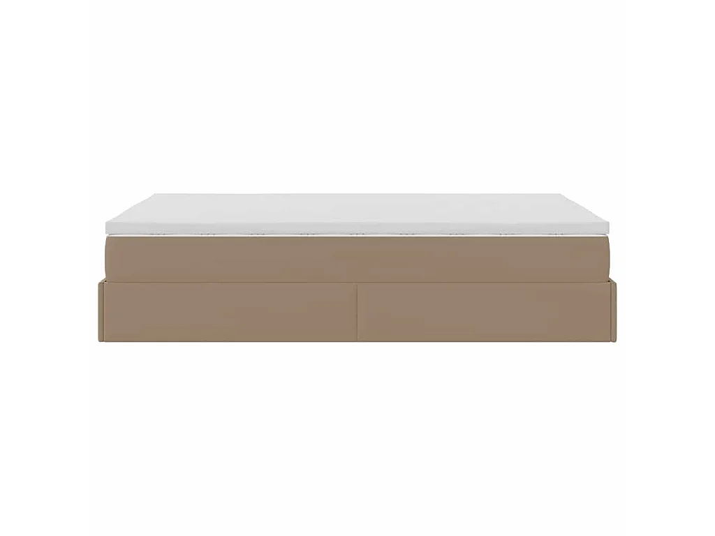 Ottoman bed met matras 120x200cm kunstleer cappuccinokleurig
