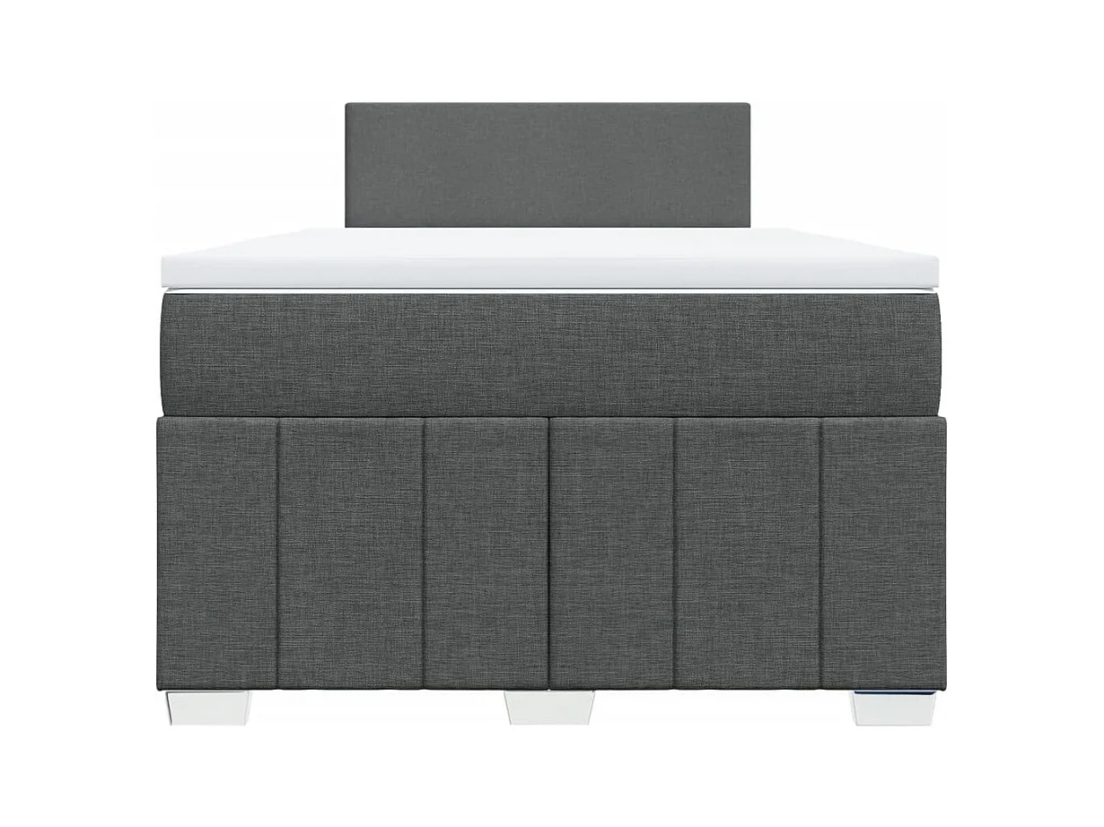 Sommier à lattes de lit avec matelas gris foncé 120x190cm tissu