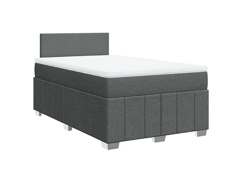 Boxspring met matras stof donkergrijs 120x190 cm