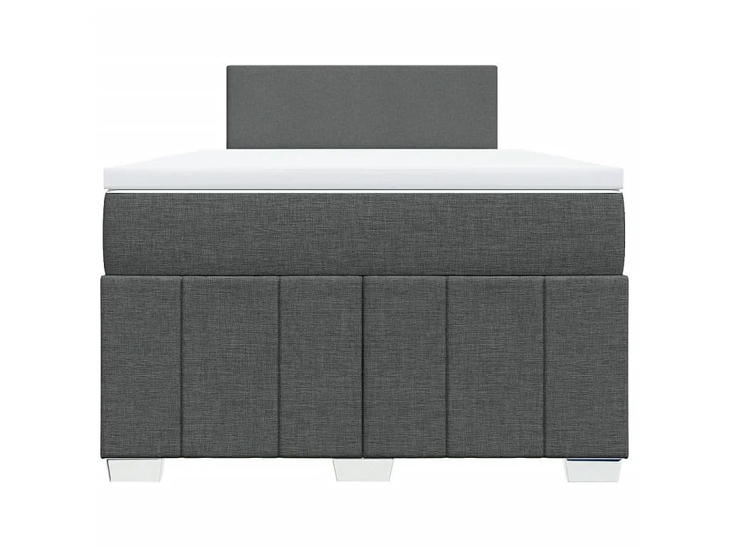 Boxspring met matras stof donkergrijs 120x190 cm
