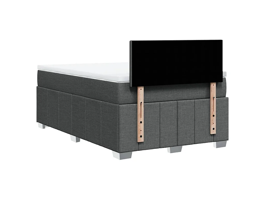 Boxspring met matras stof donkergrijs 120x190 cm