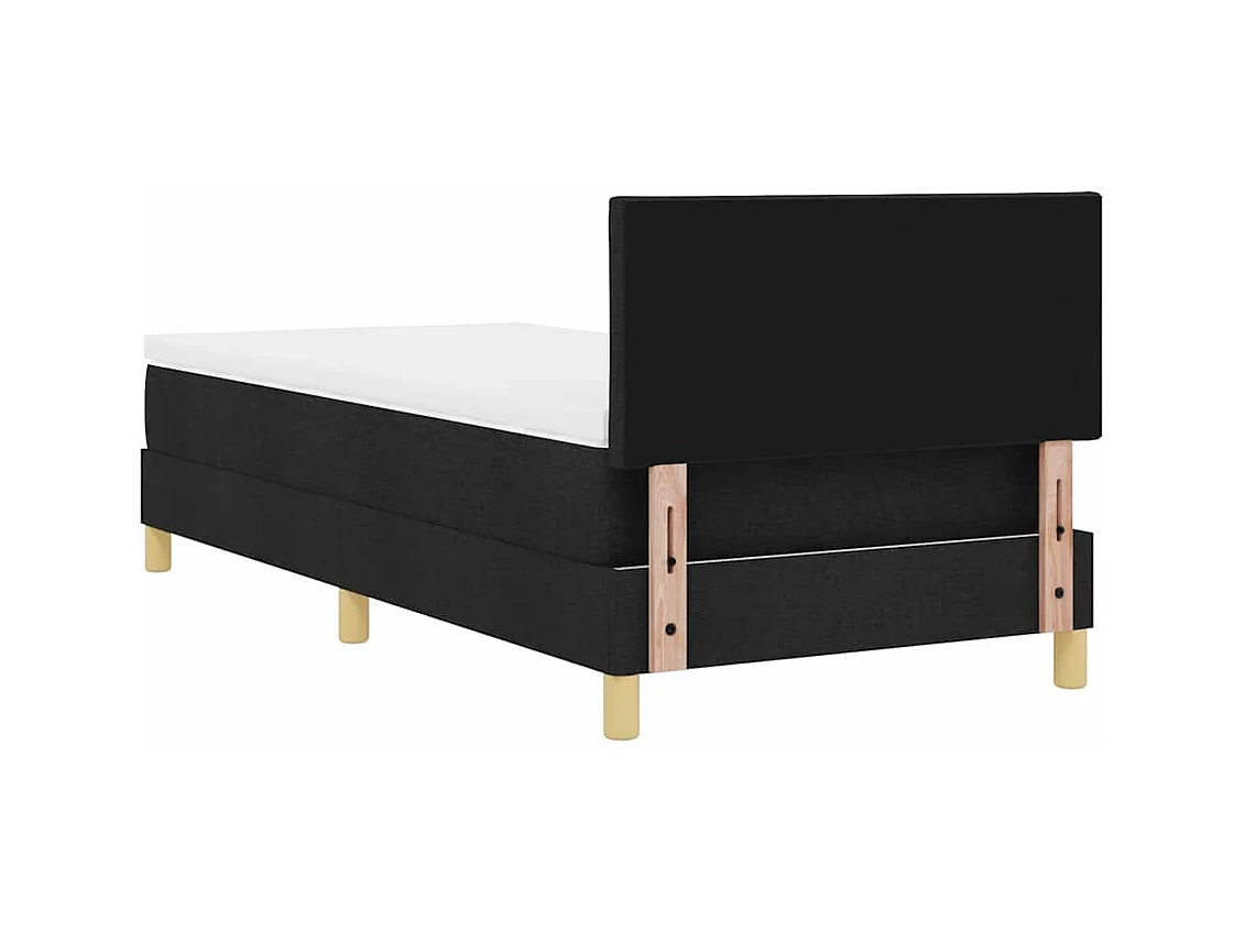 Lit boxspring avec matelas avec matelas Noir 100 x 200 cm tissu