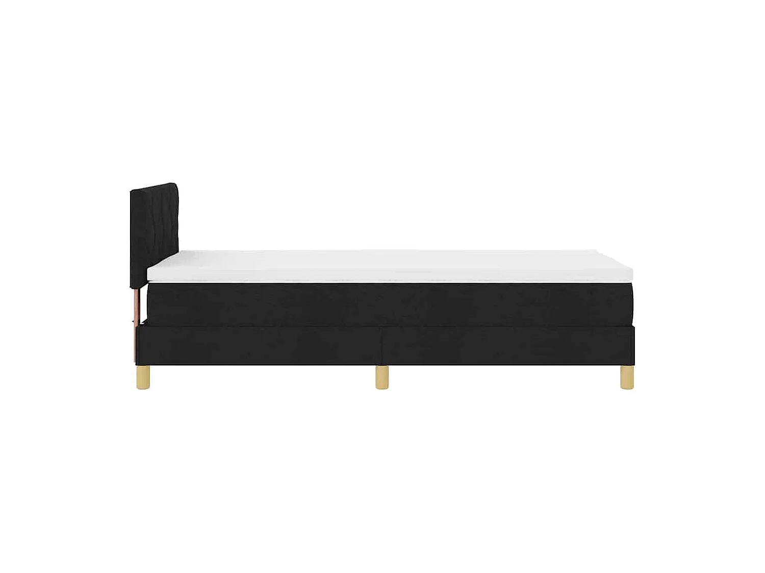 Lit boxspring avec matelas avec matelas Noir 100 x 200 cm tissu