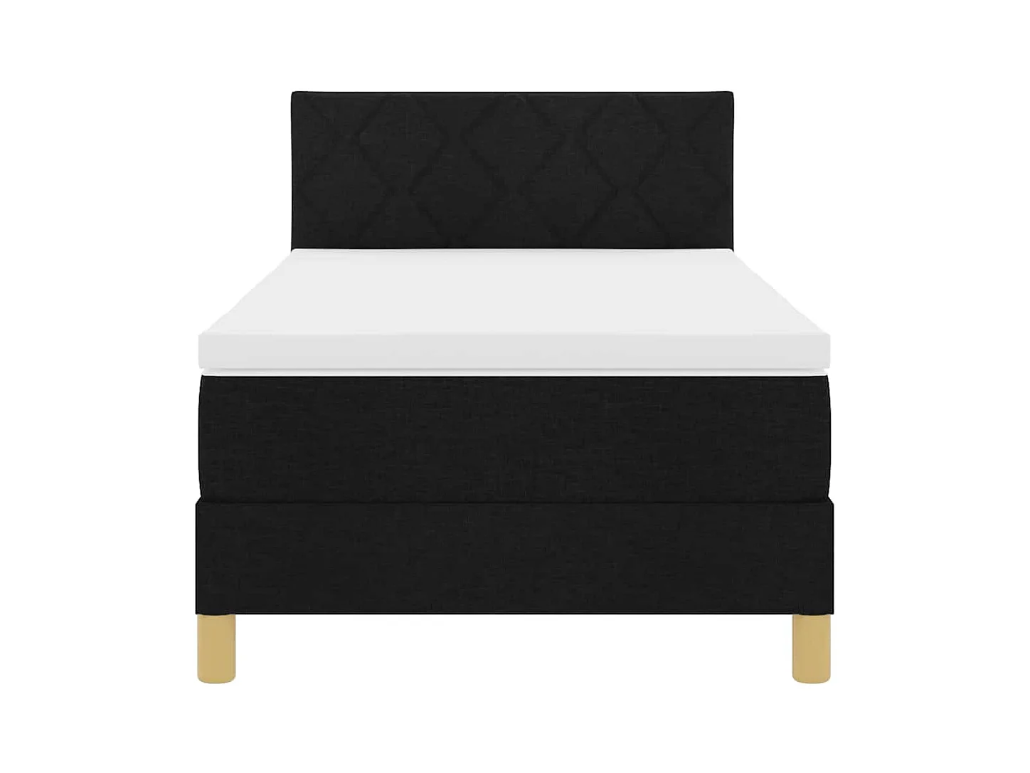 Lit boxspring avec matelas avec matelas Noir 100 x 200 cm tissu