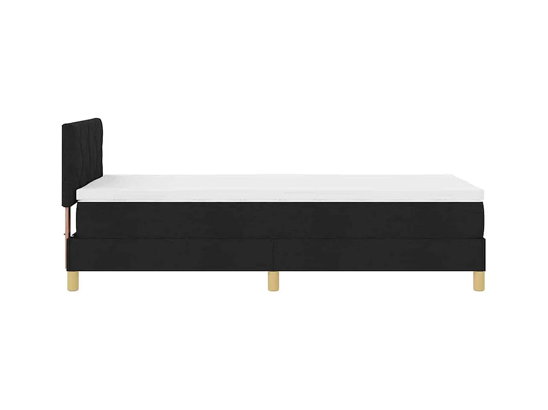Lit boxspring avec matelas avec matelas Noir 100 x 200 cm tissu