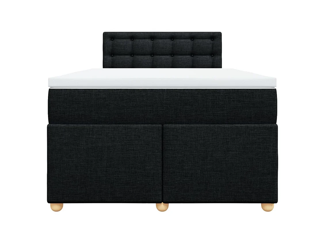 Sommier à lattes de lit avec matelas noir 120x190 cm tissu