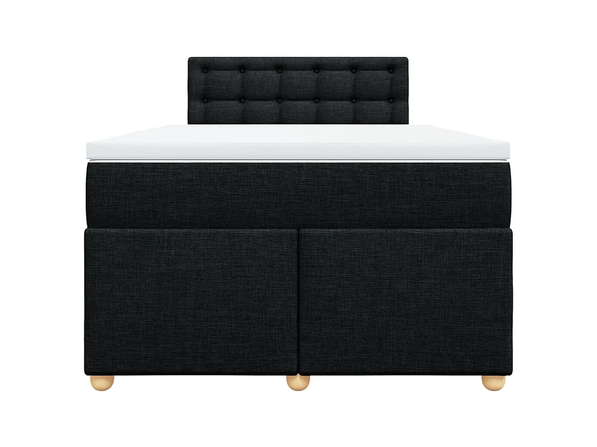 Sommier à lattes de lit avec matelas noir 120x190 cm tissu