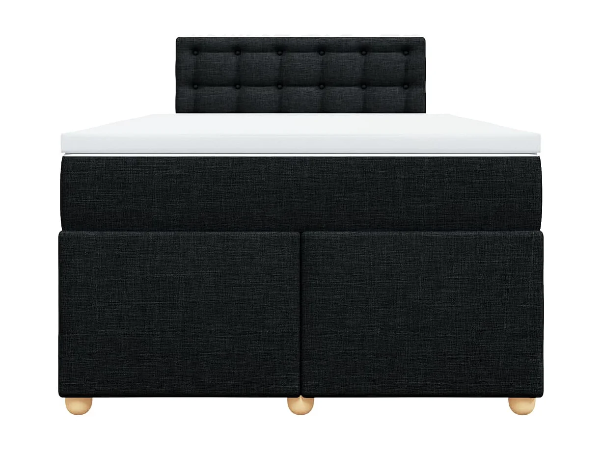 Boxspringbett mit Matratze Schwarz 120x190 cm Stoff