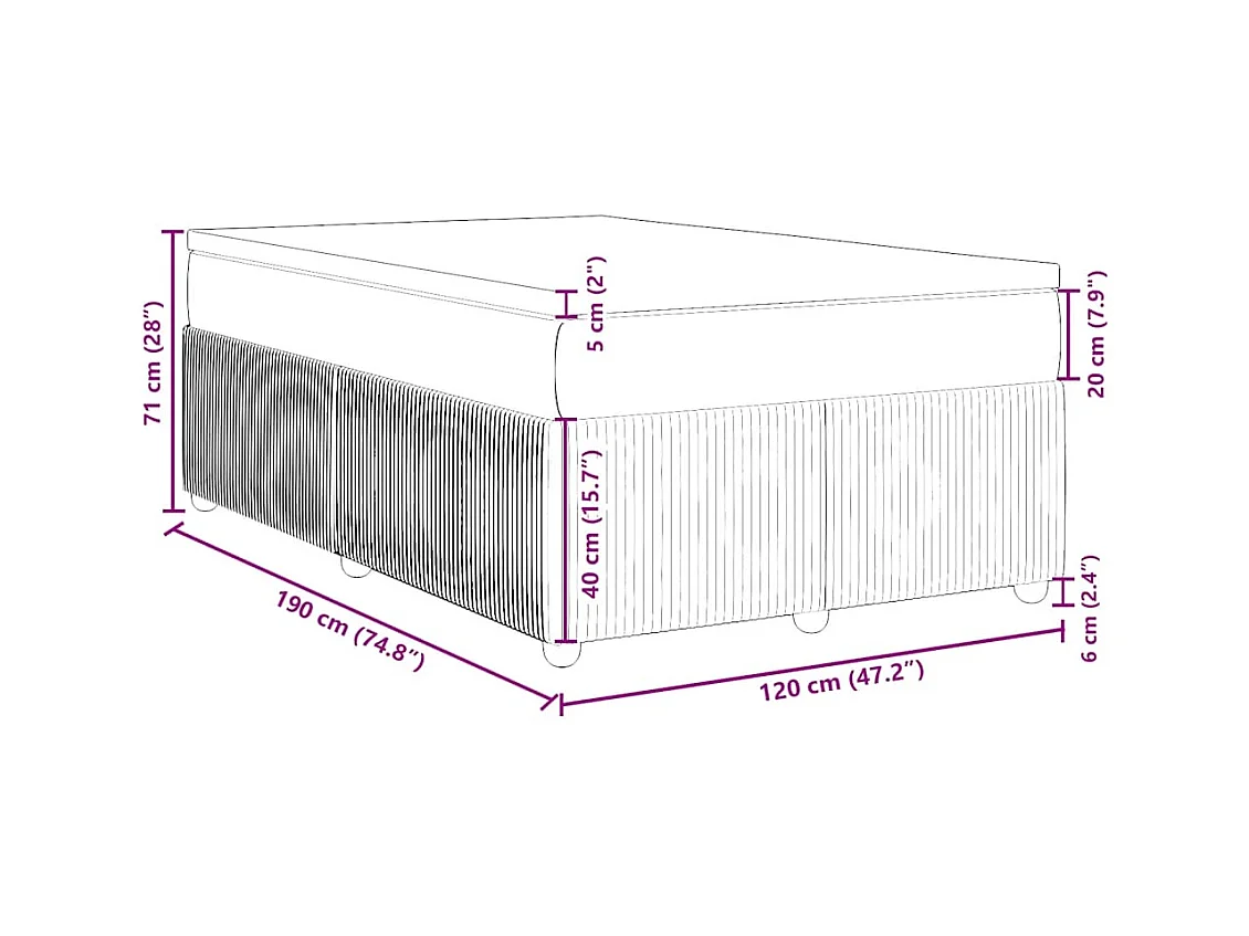 Sommier à lattes de lit avec matelas crème 120x190 cm tissu