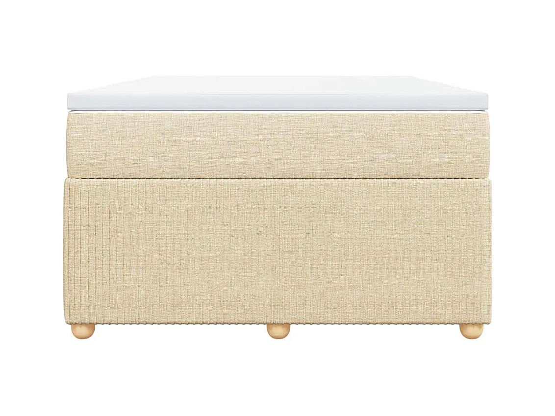 Sommier à lattes de lit avec matelas crème 120x190 cm tissu