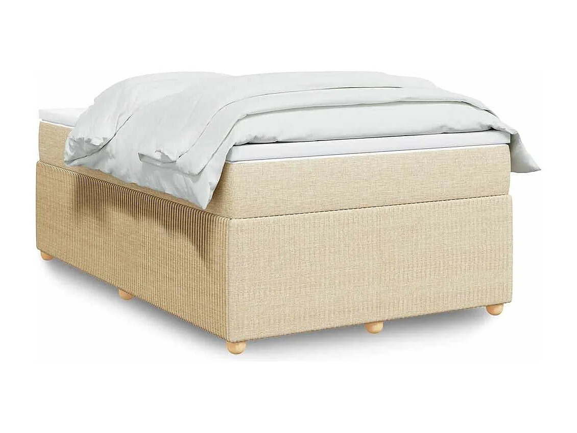 Boxspring met matras stof crèmekleurig 120x190 cm