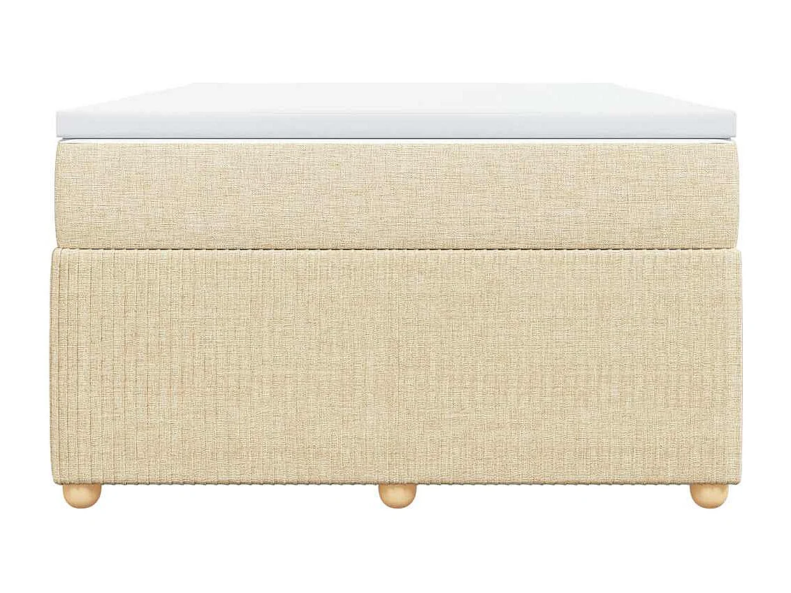 Boxspring met matras stof crèmekleurig 120x190 cm