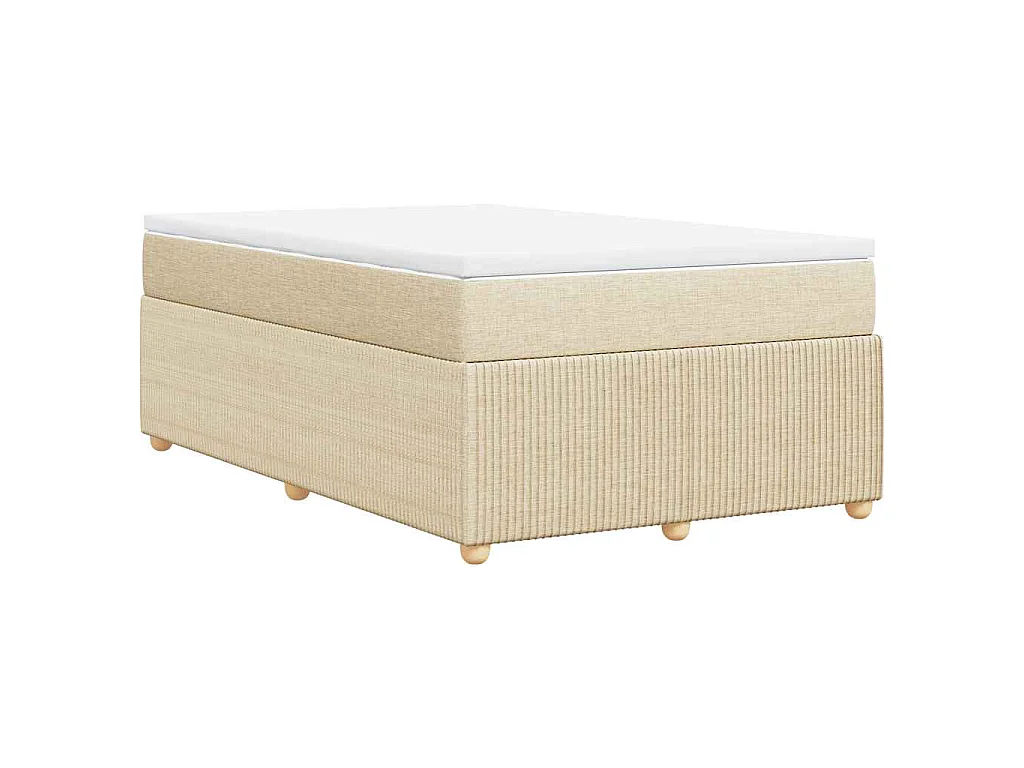 Boxspring met matras stof crèmekleurig 120x190 cm