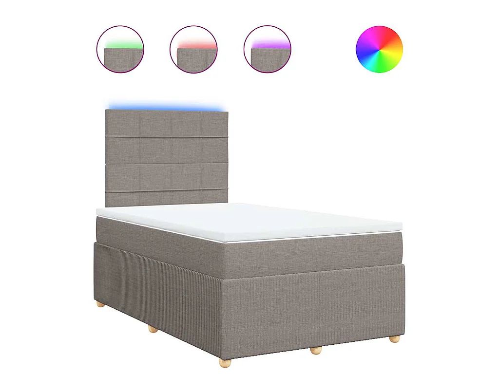 Sommier à lattes de lit avec matelas taupe 120x190 cm tissu
