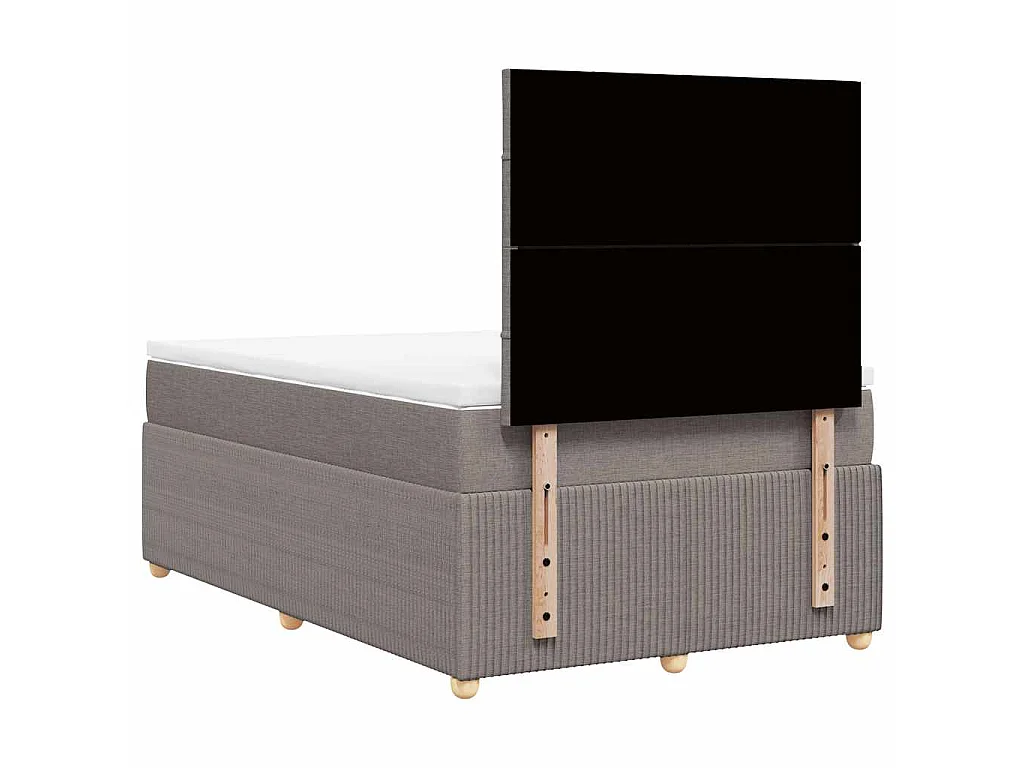 Sommier à lattes de lit avec matelas taupe 120x190 cm tissu