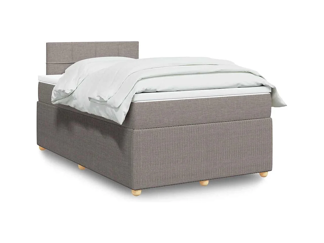 Sommier à lattes de lit avec matelas Taupe 120x200 cm Tissu