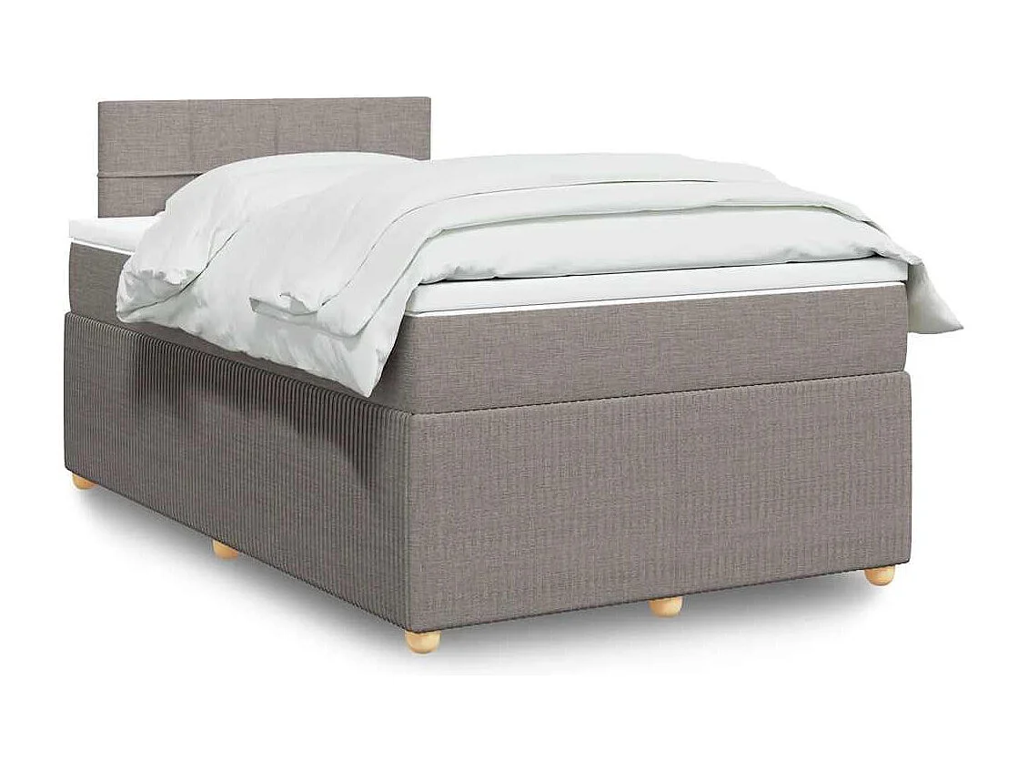 Sommier à lattes de lit avec matelas Taupe 120x200 cm Tissu