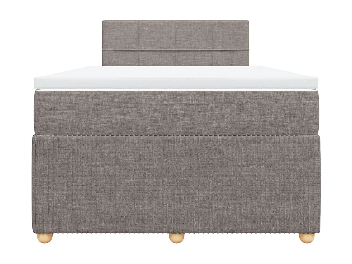 Sommier à lattes de lit avec matelas Taupe 120x200 cm Tissu