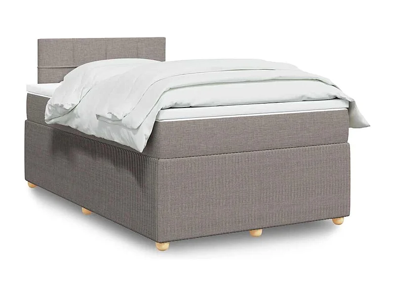 Sommier à lattes de lit avec matelas Taupe 120x200 cm Tissu