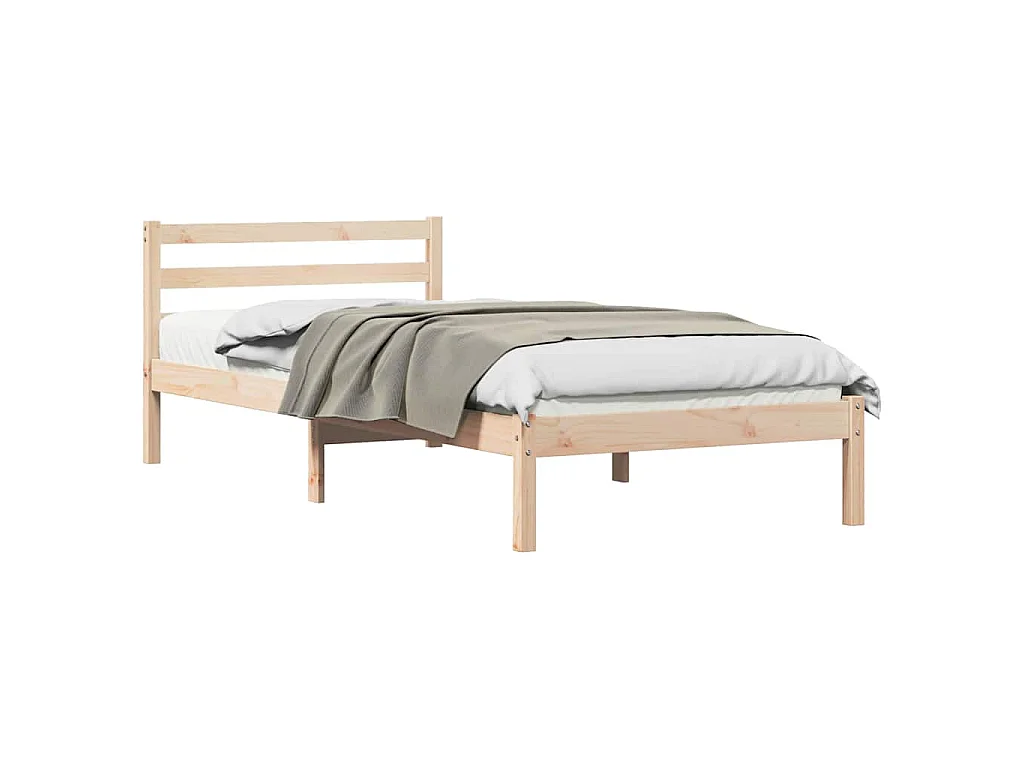 Estructura de cama con cabecera Marrón 215,5 x 105,5 x 69,5 cm