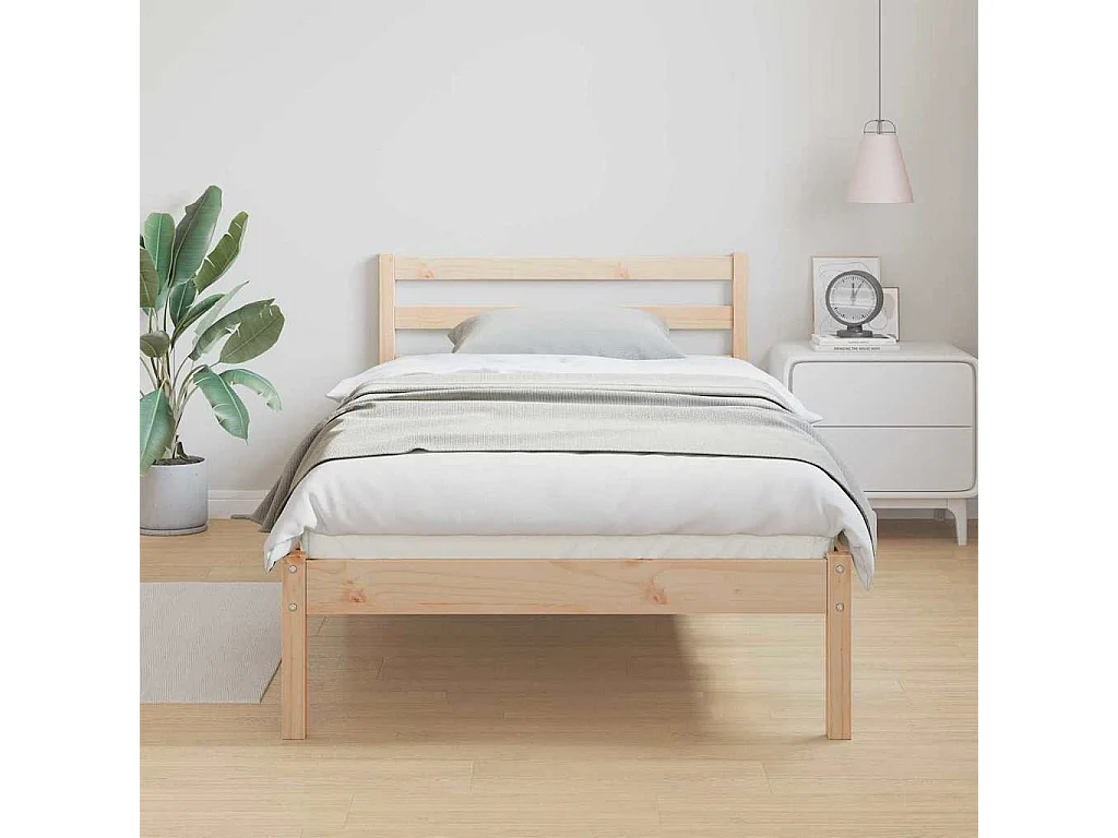 Estructura de cama con cabecera Marrón 215,5 x 105,5 x 69,5 cm
