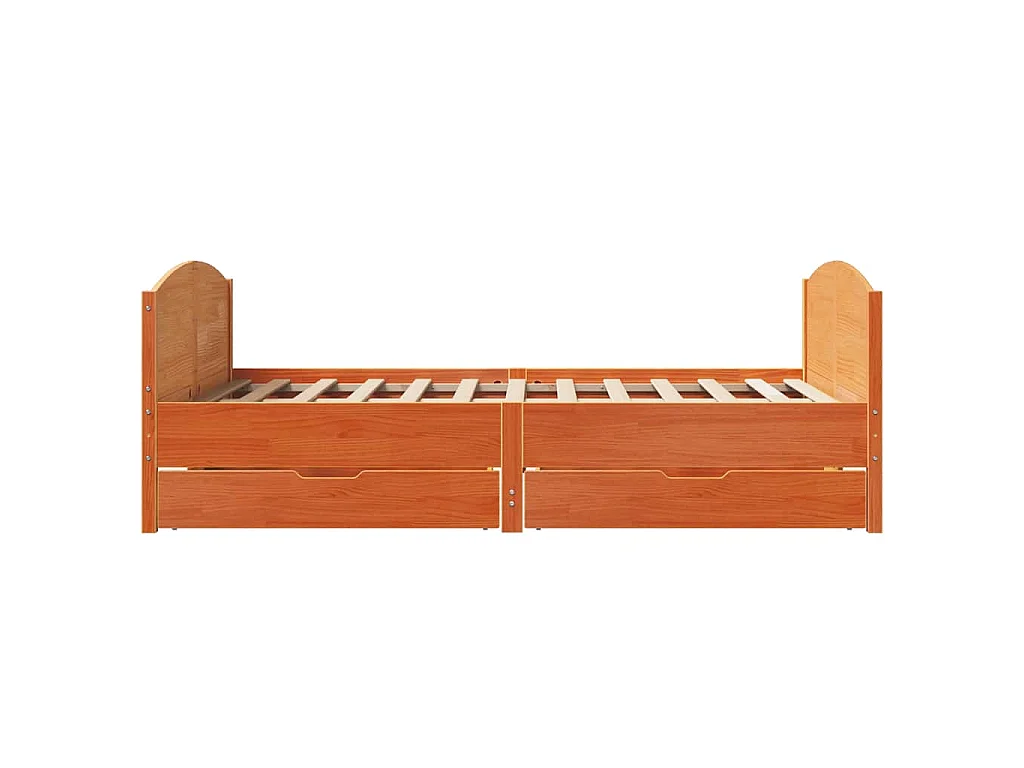 Massivholzbett ohne Matratze Wachsbraun 120x190 cm Kiefernholz