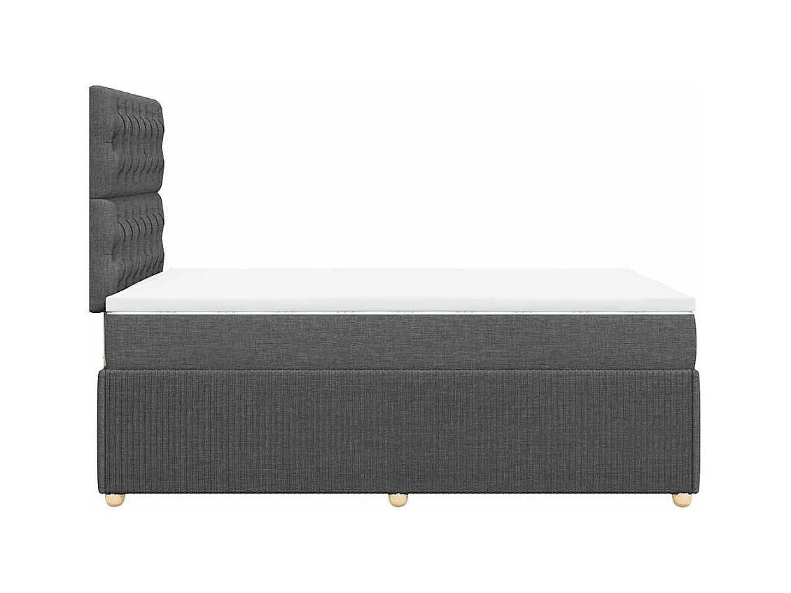 Boxspring met matras stof donkergrijs 120x190 cm