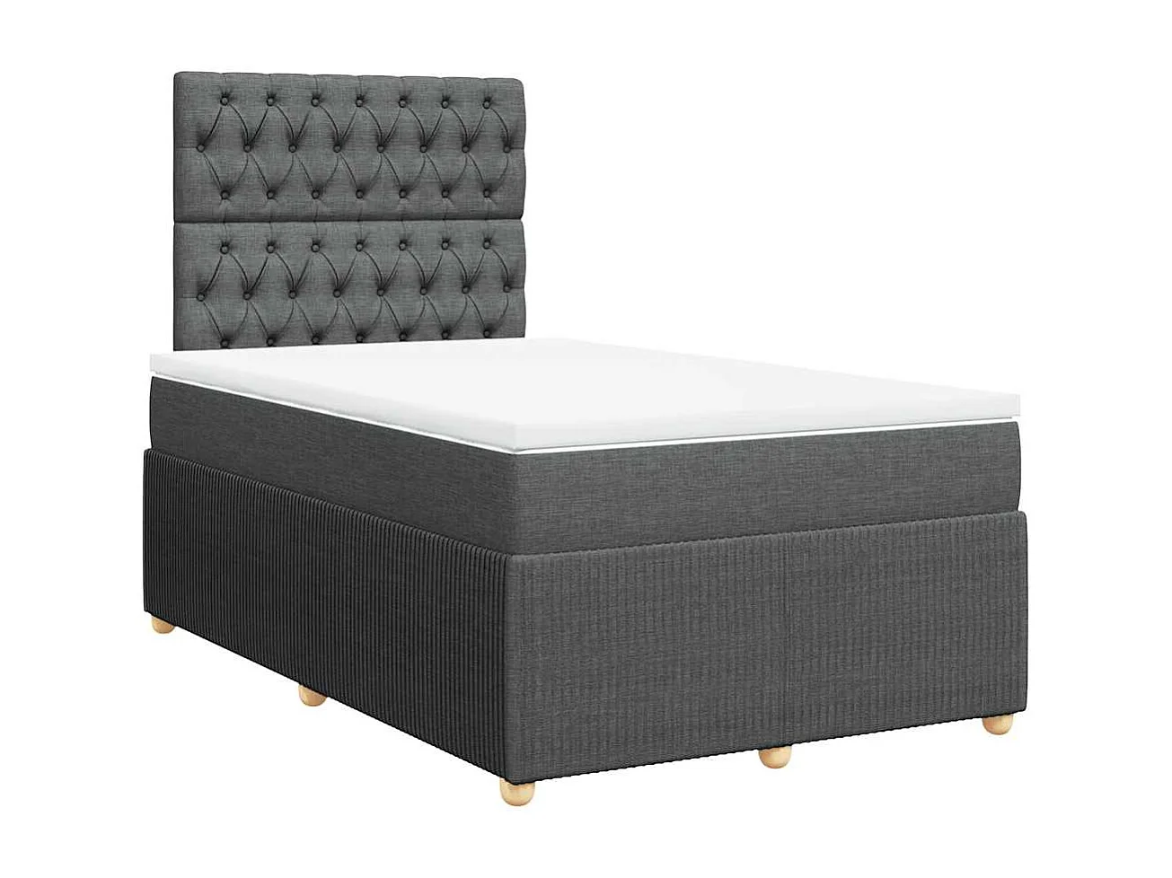 Boxspringbett mit Matratze Dunkelgrau 120x190 cm Stoff