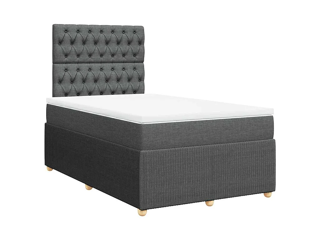 Boxspring met matras stof donkergrijs 120x190 cm