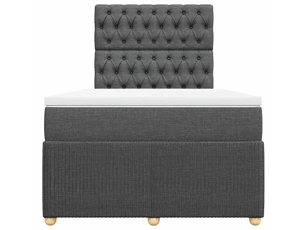 Boxspring met matras stof donkergrijs 120x190 cm