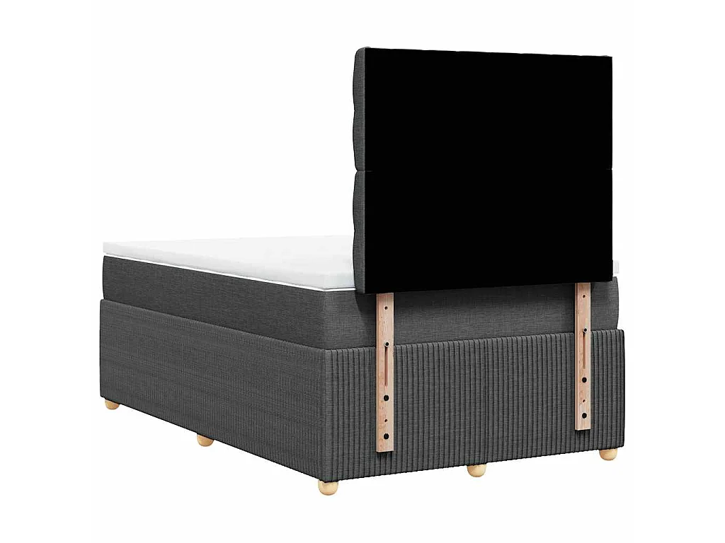 Boxspring met matras stof donkergrijs 120x190 cm