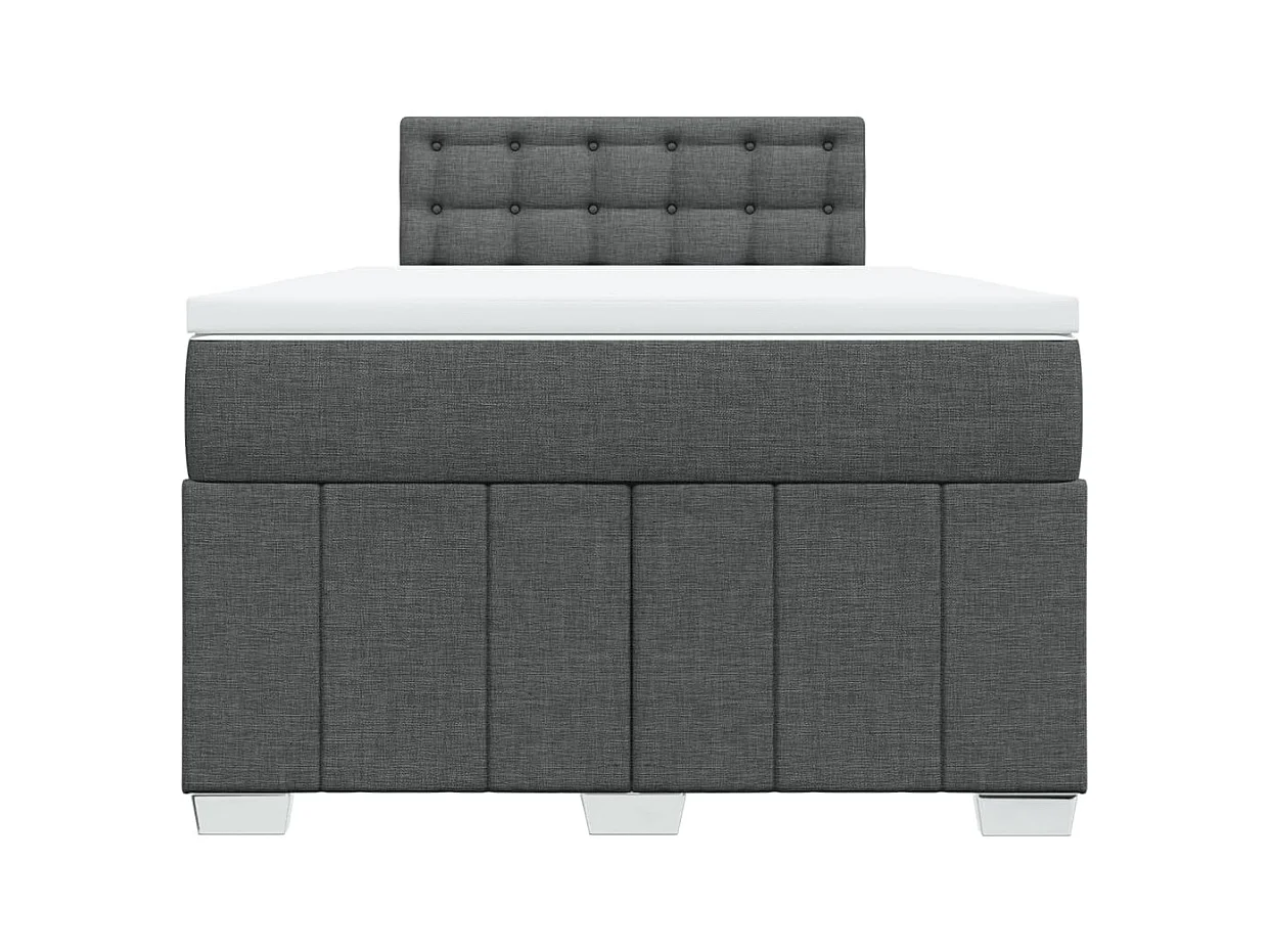 Sommier à lattes de lit avec matelas gris foncé 120x190cm tissu