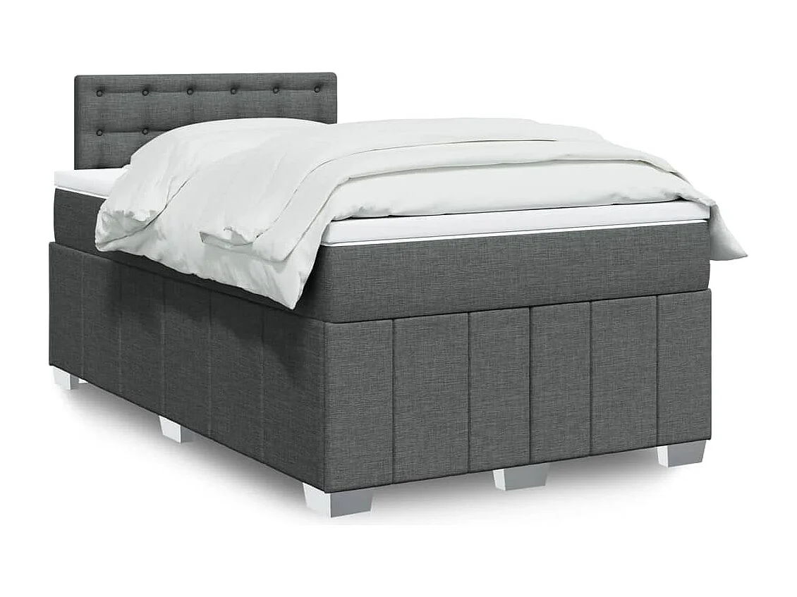 Boxspringbett mit Matratze Dunkelgrau 120x190 cm Stoff